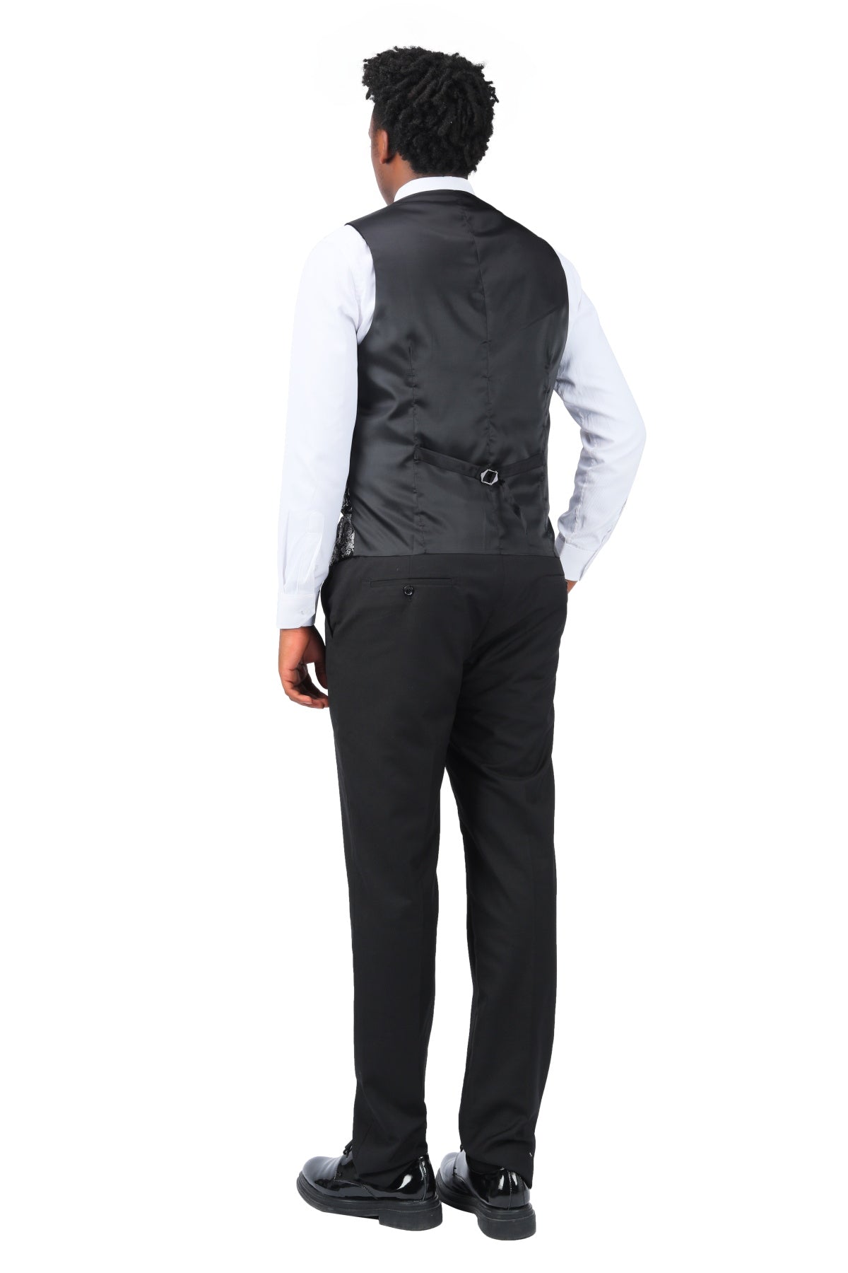 Stylish Single Breasted Slim Fit Printed Vest Waistcoat in Silver - Perfect for Business Casual, Office Wear & Formal Occasions