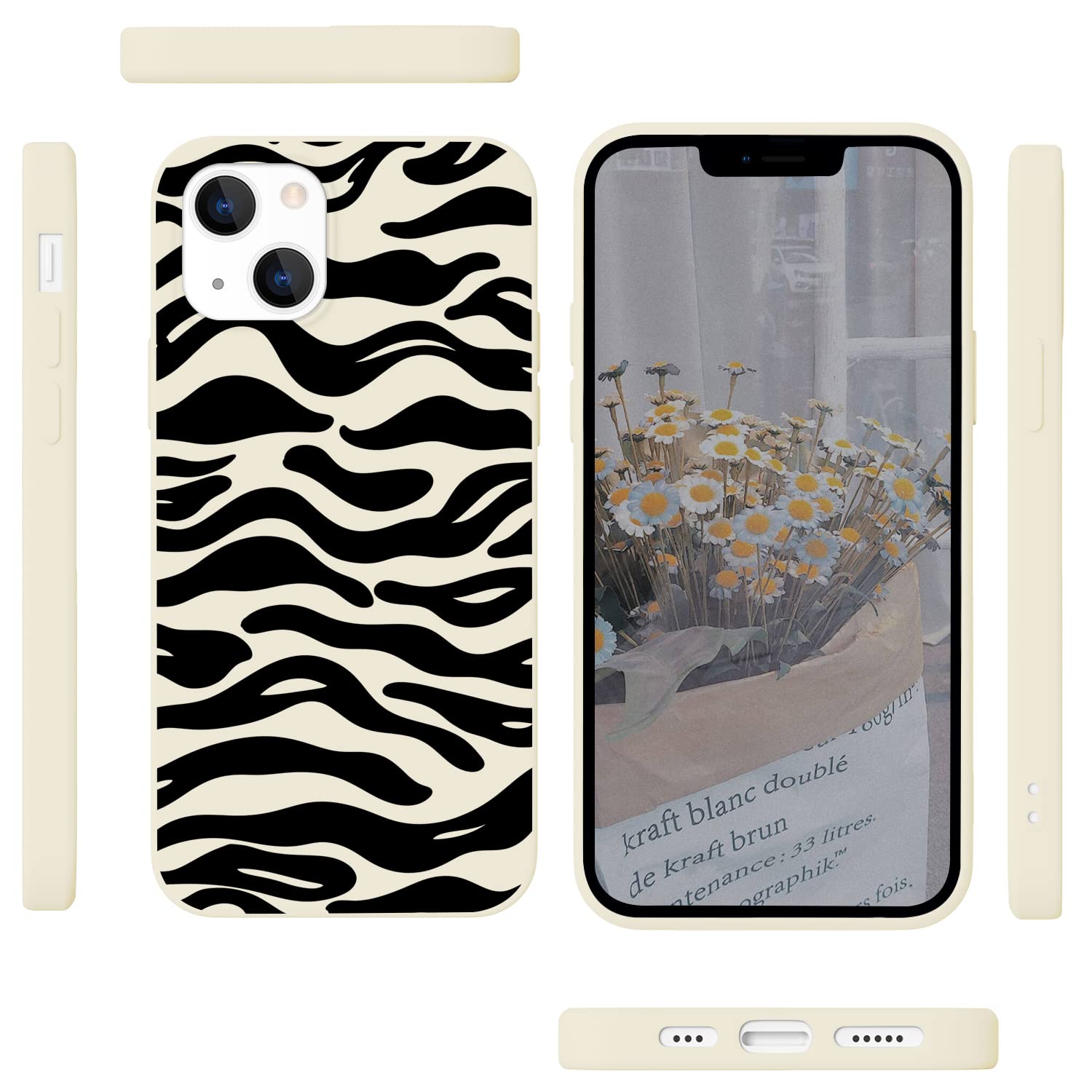 JOYLAND Zebra Stripes Phone Case for iPhone 7 & 8 - Cute Stylish Soft Silicone Shockproof Protective Cover with Microfiber Lining | Perfect for Everyday Use, Travel & Fashion Accessories