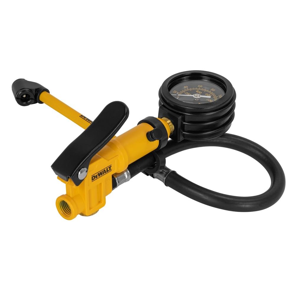 DEWALT 25-Piece Industrial Air Coupler and Plug Kit with Inflator, Analog Pressure Gauge & Hose - Perfect for Tire Inflation, Pneumatic Tools & Workshop Air Compressor Systems