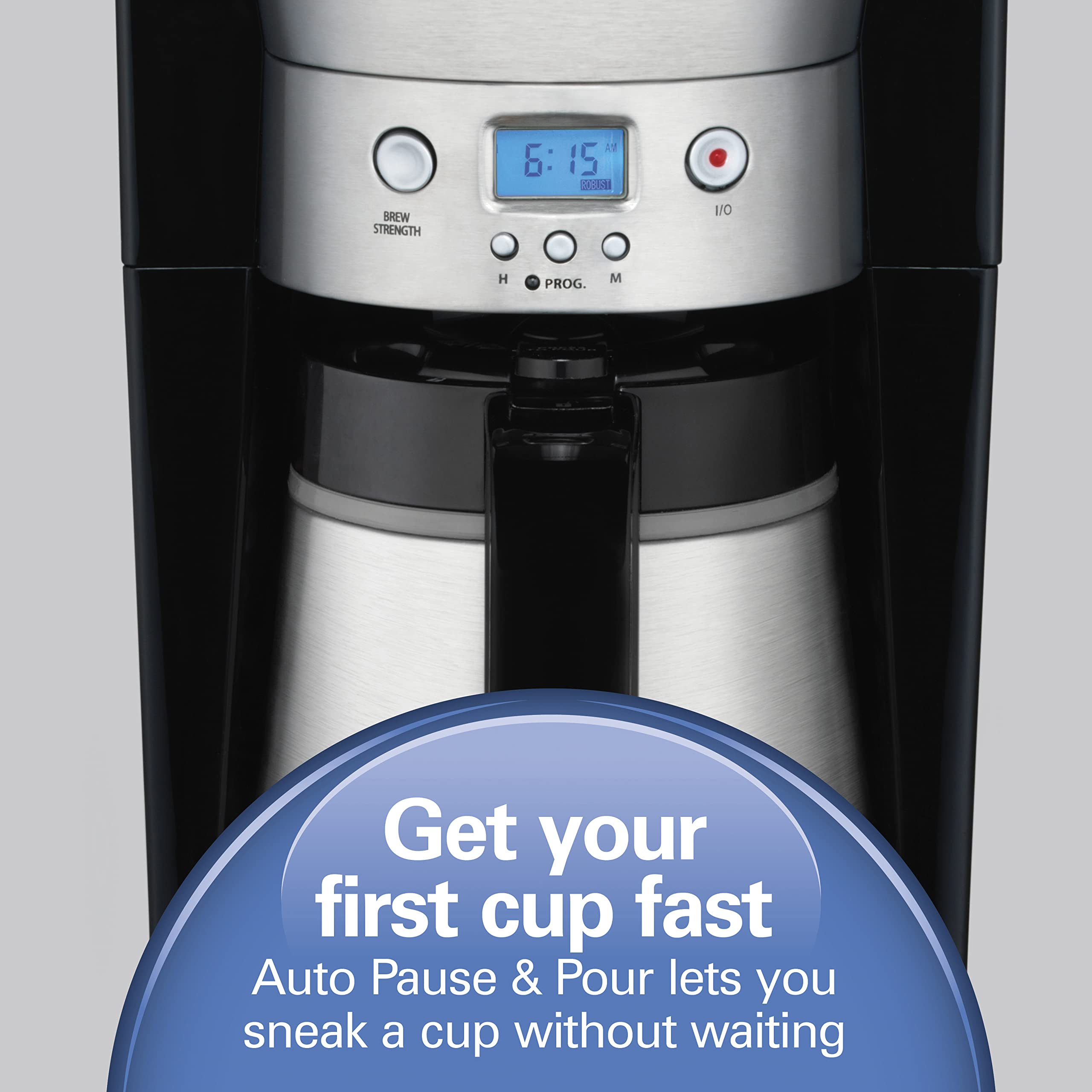 Hamilton Beach 10-Cup Programmable Coffee Maker with Thermal Carafe - 3 Brewing Options, Auto Shutoff, Pause & Pour - Stainless Steel (46899R) - Perfect for Home, Office & Entertaining