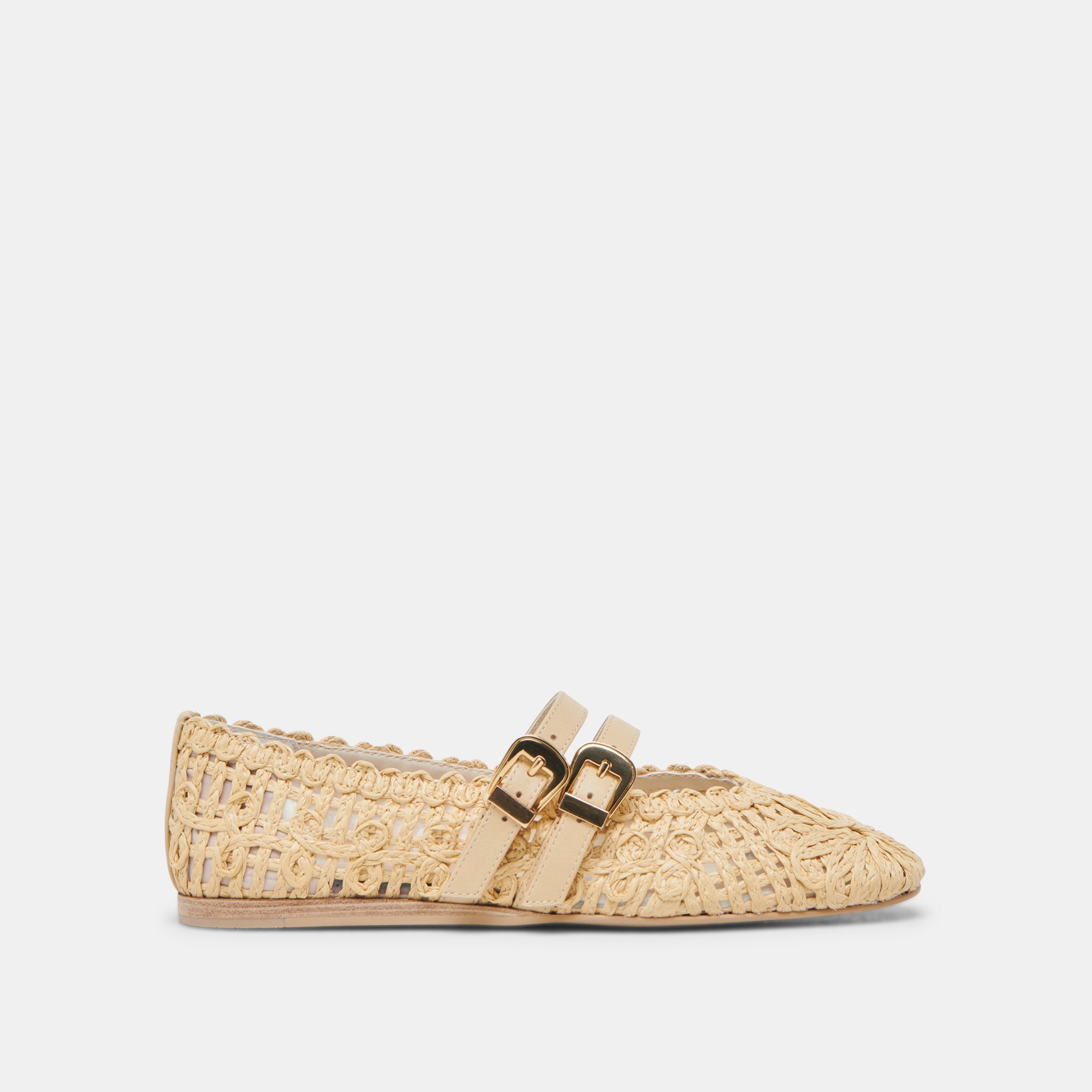 BAYLEE Women's Sunflower Wide Ballet Flats - Lightweight Natural Macrame Comfortable Slip-On Shoes for Casual Wear, Office, and Summer Outfits