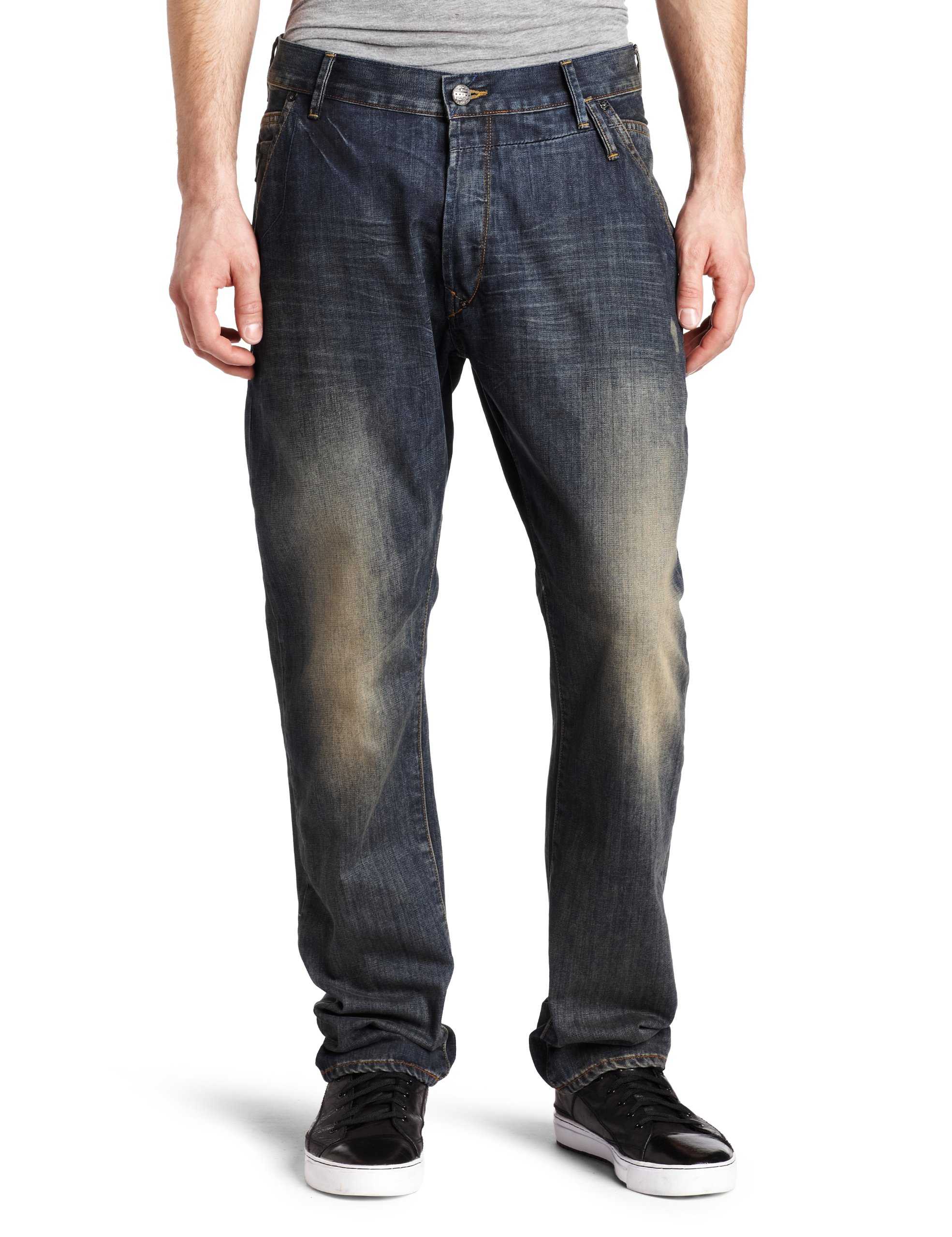 J.C. Rags Men's Asphalt Indigo Denim Jeans - Comfortable Slim Fit Stretch Pants for Casual Wear & Everyday Outfits