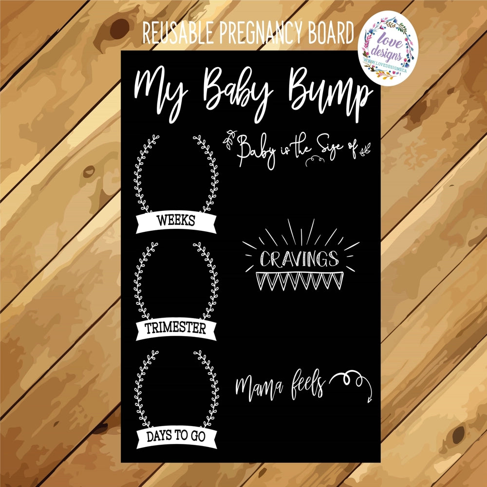Love Designs Reusable Pregnancy Milestone Sign - Weekly Bump Date Chalkboard for Baby Shower, Gender Reveal & Maternity Photos - Perfect for Expecting Moms & Pregnancy Announcements