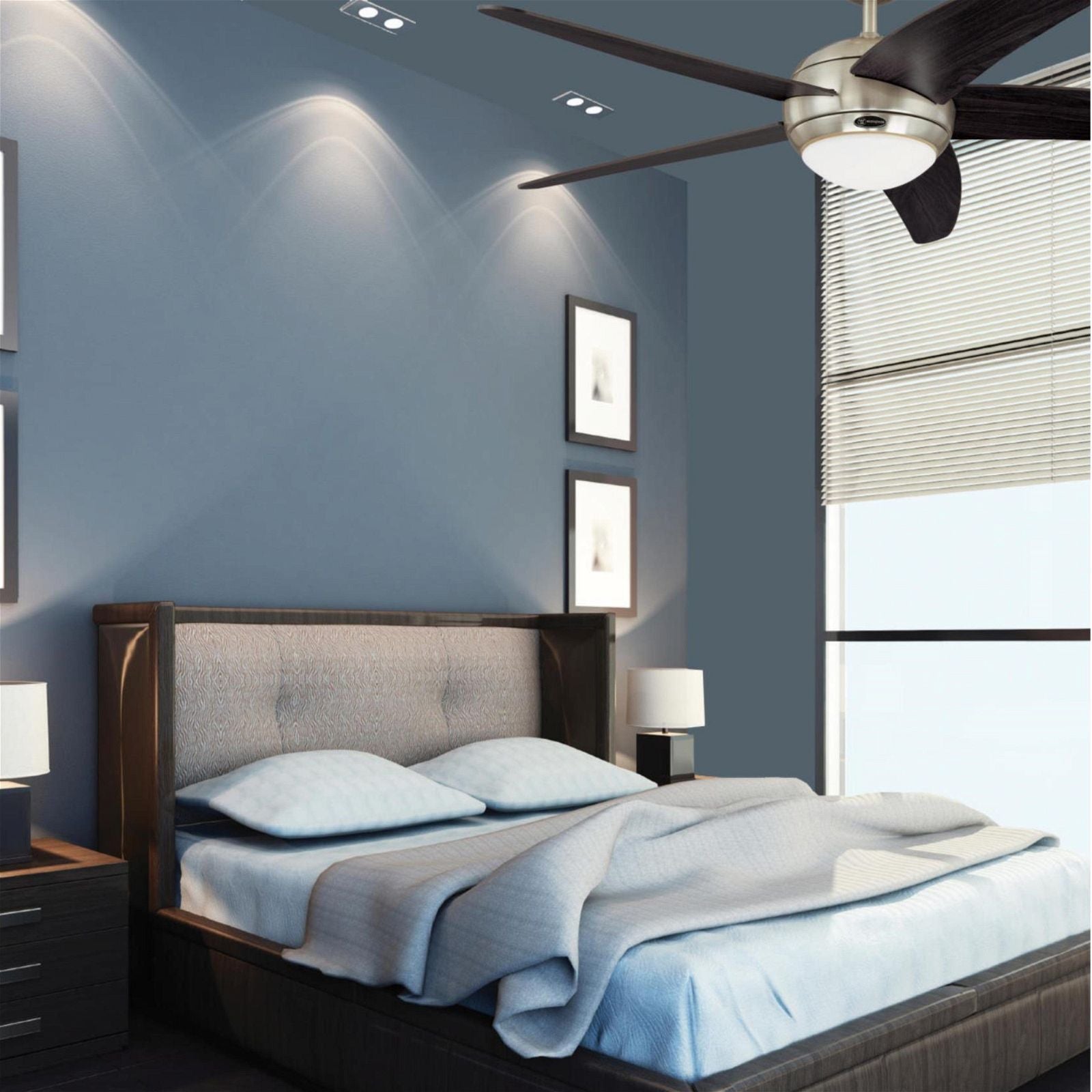 Westinghouse Bendan Wengue Ceiling Fan with Remote Control - Modern Indoor/Outdoor Bladeless Design for Bedroom, Living Room & Patio Cooling
