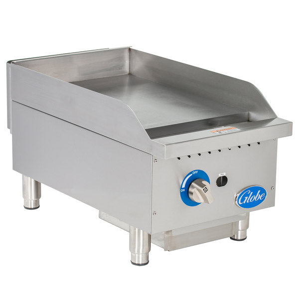 Globe GG15G Commercial Countertop Gas Griddle - 36 Inch Stainless Steel Flat Top Grill for Restaurants, Diners & Outdoor Cooking