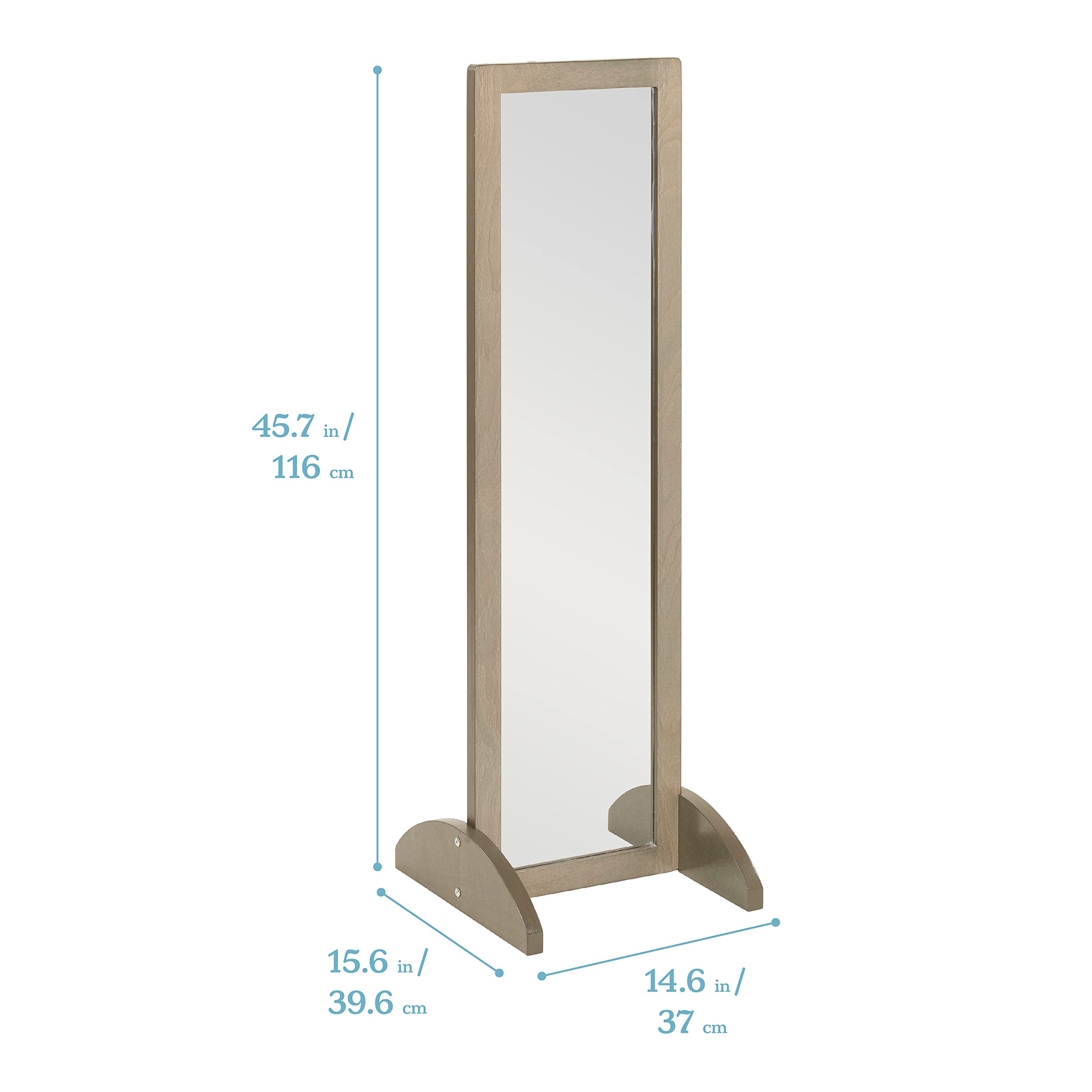 ECR4Kids Double-Sided Bi-Directional Mirror - Grey Wash Kids Furniture for Playrooms, Classrooms & Child Development Activities | Perfect for Montessori, Daycare & Home Learning Spaces