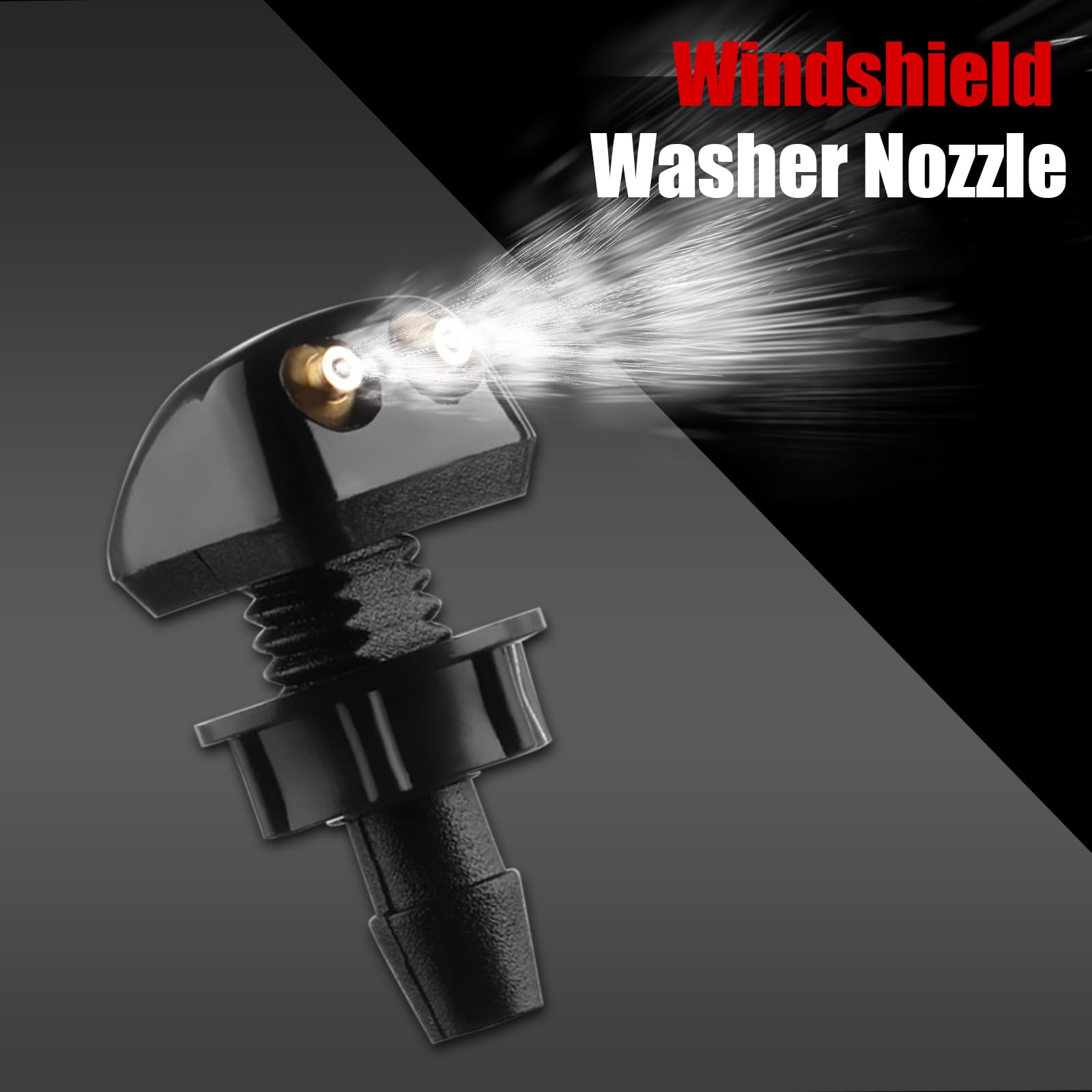 Hawyet 2-Pack Universal Car Windshield Washer Nozzles - Double Hole Spray Nozzle for Most Cars, Trucks & Vans - Black - Durable Auto Glass Cleaning Accessories for Clear Visibility in Rain & Snow