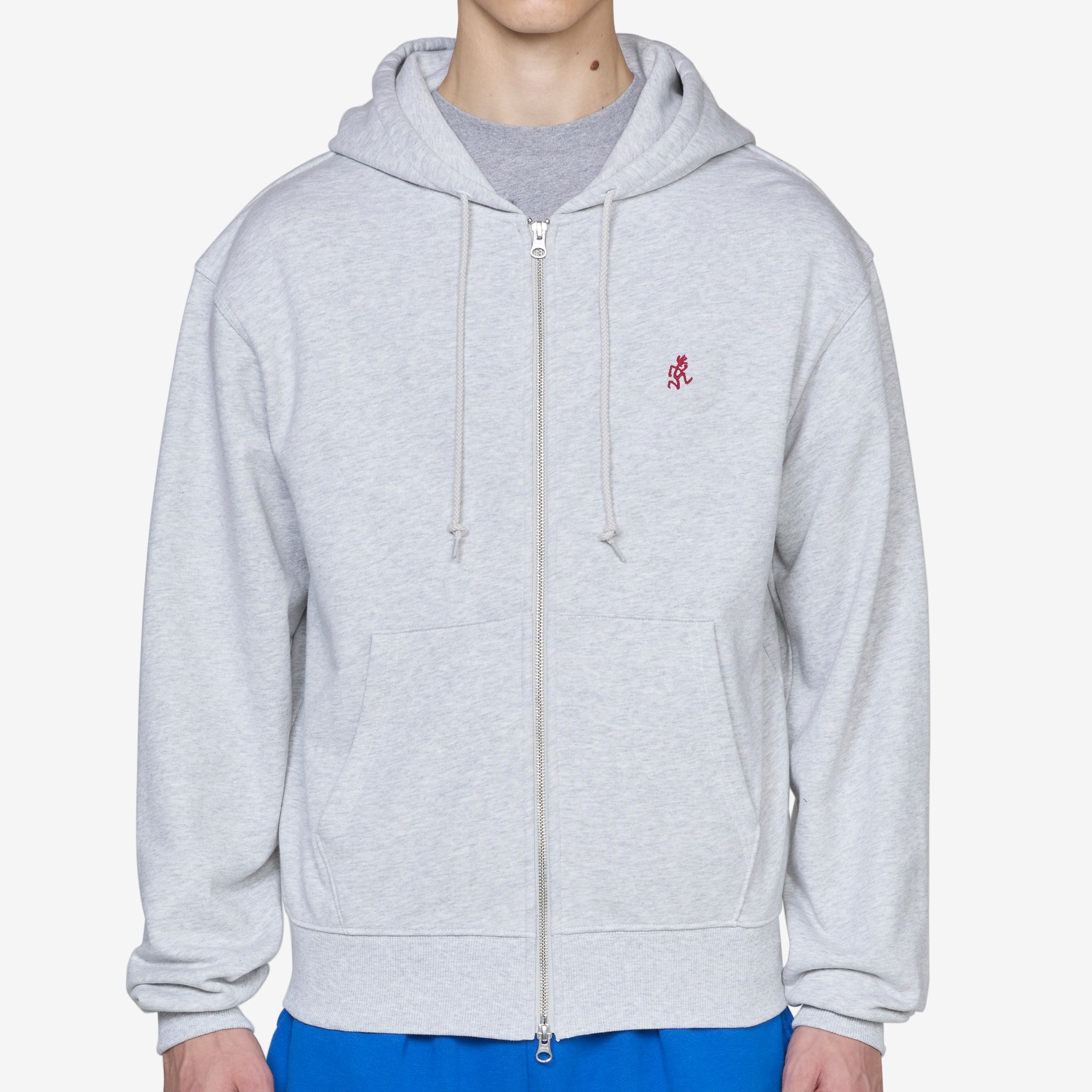 One Point Zip Hooded Sweatshirt - Heather Ash Color | Casual Pullover for Men & Women | Perfect for Outdoor Activities and Everyday Wear