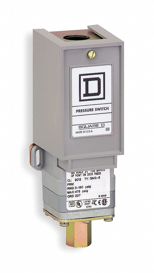Pressure Switch, Standard, 3 to 150 Psi, SPDT - Perfect for HVAC Systems, Industrial Automation & Water Pump Control