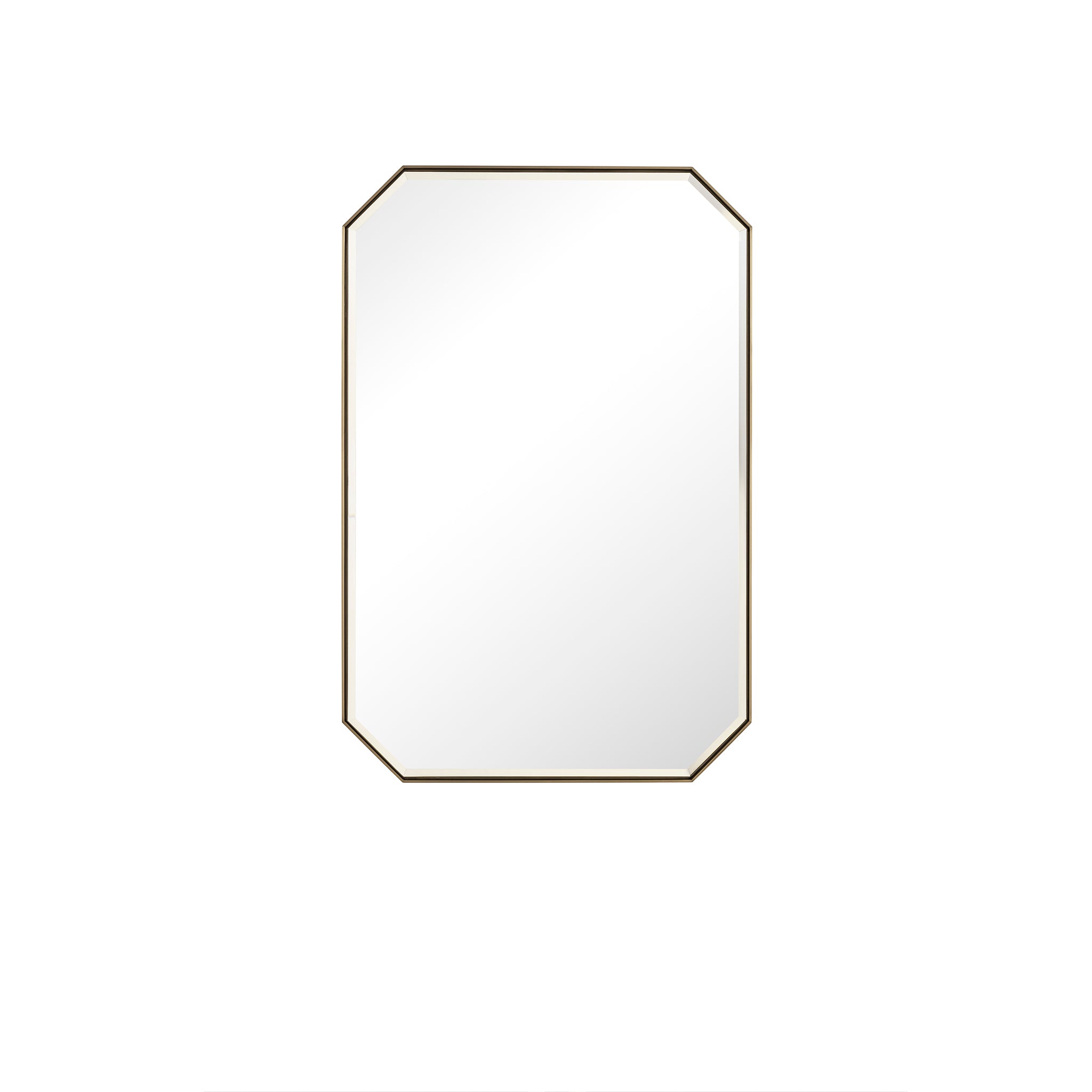 Rohe 24-Inch Round Wall Mirror with Champagne Brass Frame - Perfect for Bathroom, Bedroom, and Entryway Decor