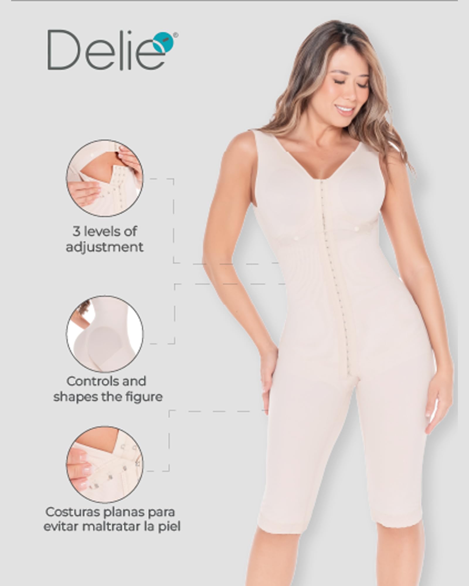 D'PRADA DELIÉ High Compression Shapewear for Women - Tummy Control Colombian Faja Girdle for Abdomen & Waist Slimming | Perfect for Postpartum, Workouts & Everyday Wear