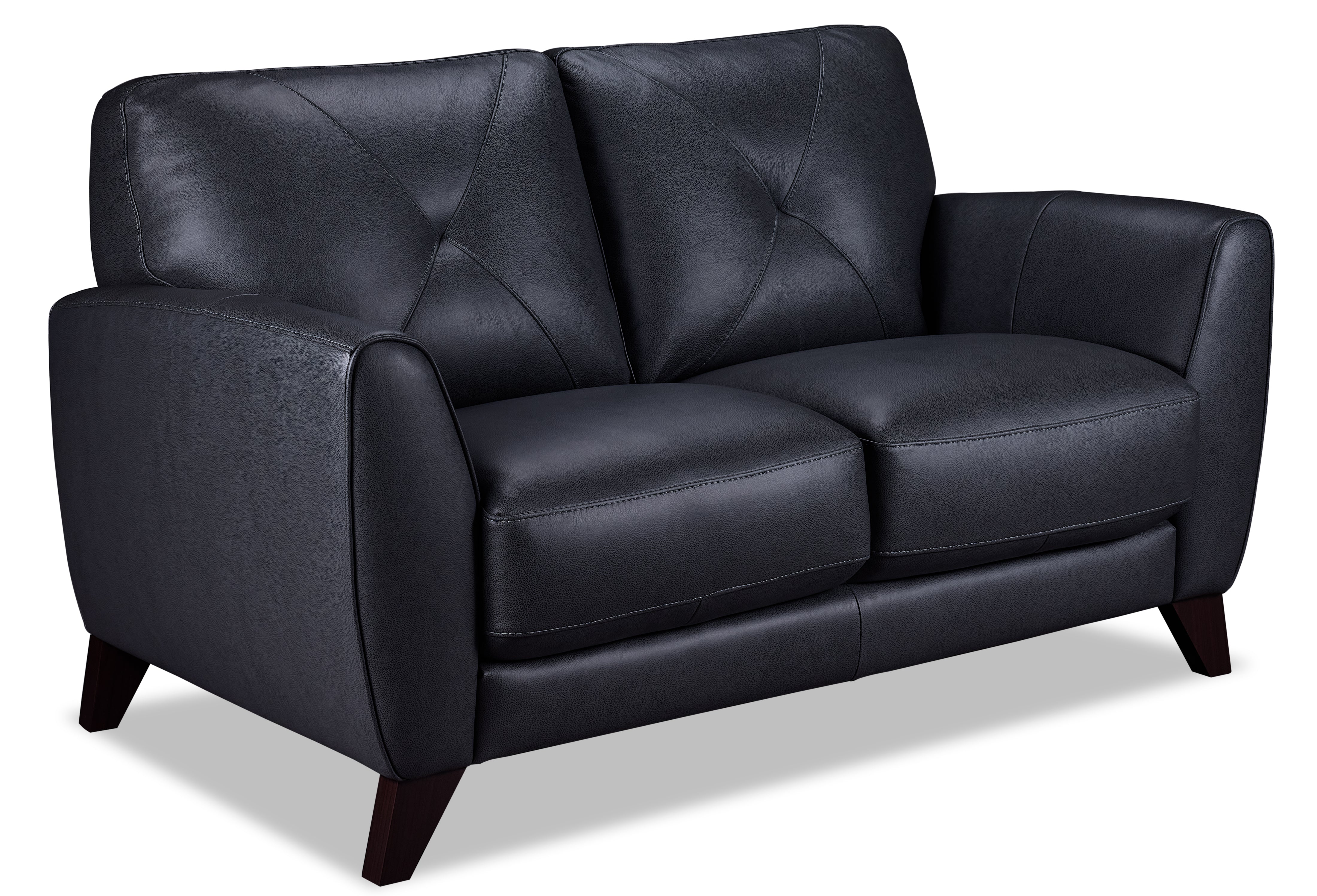 Carole Leather Loveseat Sofa - Grey Modern Faux Leather Small Couch for Living Room, Apartment & Office | Comfortable 2-Seater with Sturdy Frame