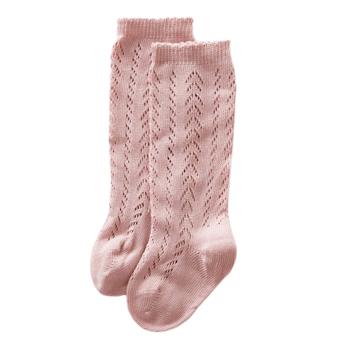 6 Pack Baby Girl Knee High Socks - Cotton Ruffled Long Stockings with Bows for Newborn & Toddler | Cute Infant Fashion Accessories for Dress Up, Photography & Daily Wear