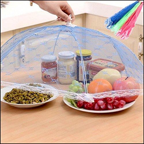 Elegant Pop-Up Mesh Food Cover Tent for BBQ, Picnics & Outdoor Dining - Breathable Lace Umbrella Design (Sky Blue) | Perfect for Backyard Parties, Beach Picnics & Camping Trips