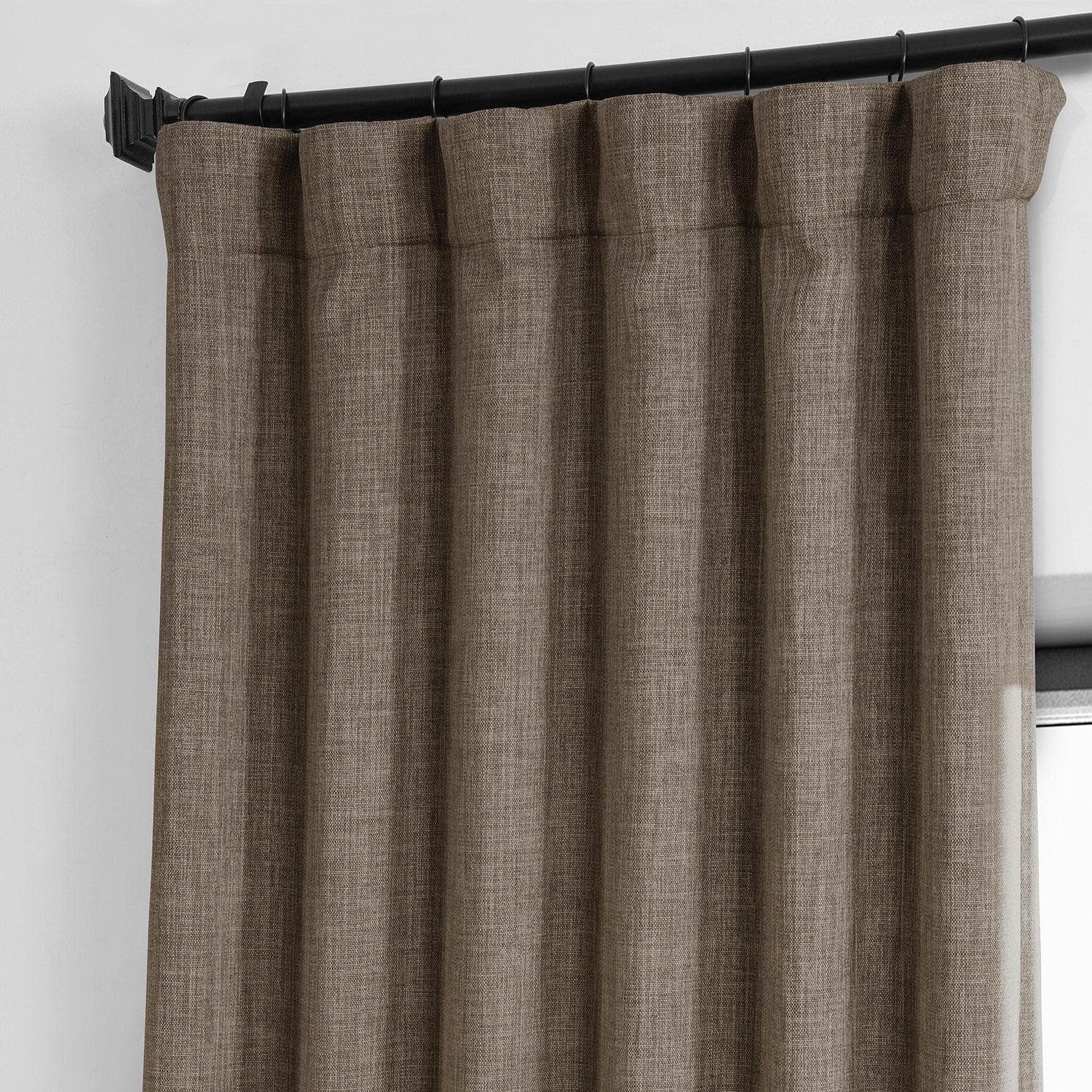 Premium Dutch Cocoa Textured Faux Linen Blackout Curtains for Living Room & Bedroom - Thermal Insulated, Noise Reducing, Light Blocking Window Drapes for Home Decor