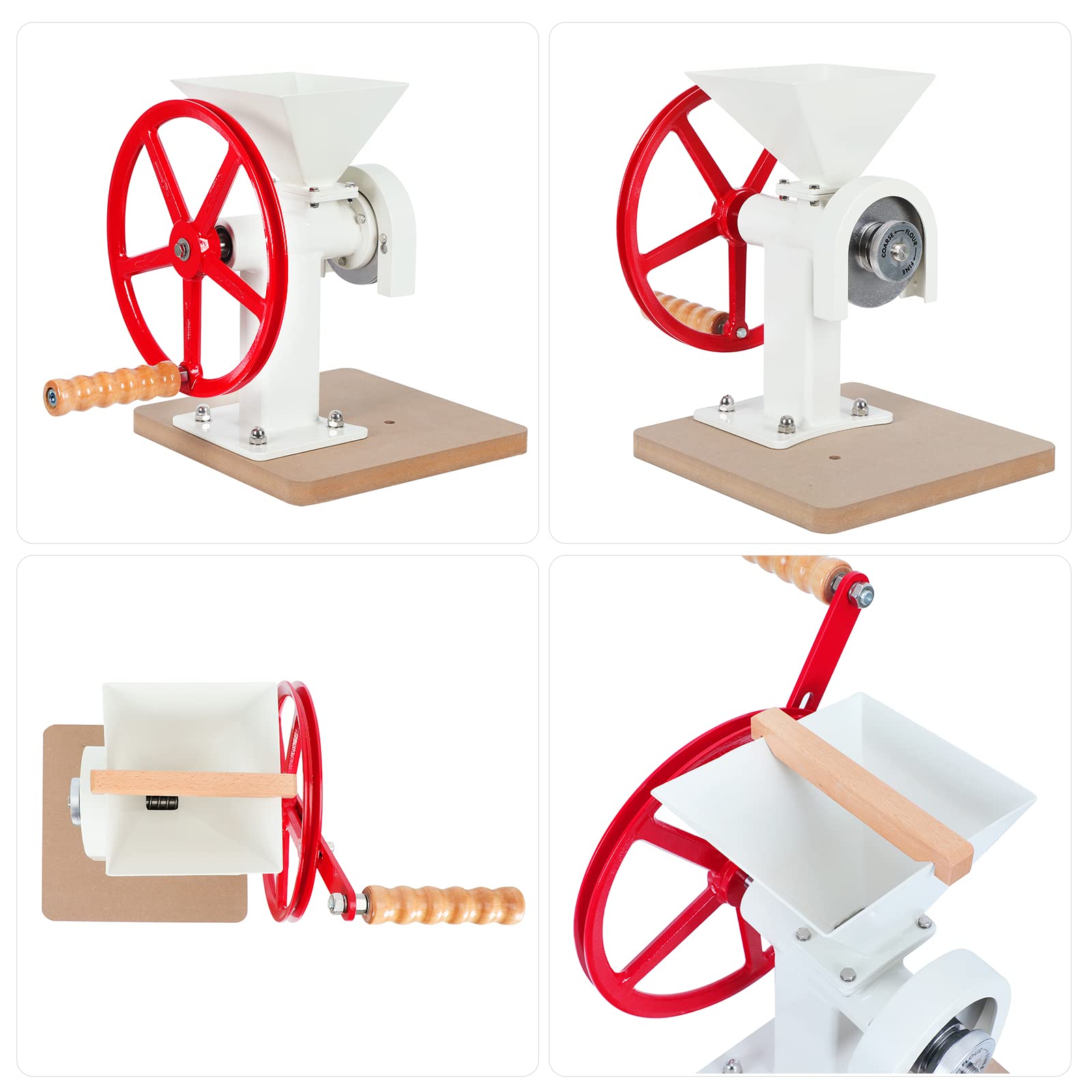 Premium Hand Crank Grain Mill - Stainless Steel Manual Flour Grinder for Wheat, Corn, Spices & Peanuts | Make Fresh Masa, Nut Butters & Whole Grain Flour | Perfect for Home Baking, Camping & Emergency Food Prep