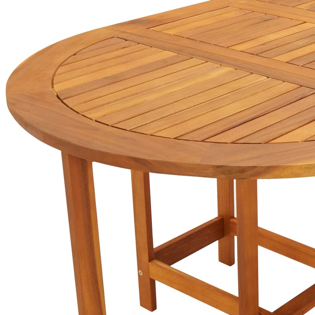 vidaXL Outdoor Dining Table - Durable Acacia Wood Patio Furniture Set - Weatherproof Rectangular Garden & Terrace Table with Easy Assembly & Natural Oil Finish - Perfect for Backyard BBQs, Poolside Dining & Outdoor Entertaining