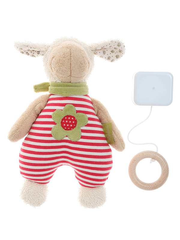 Organic Sheep Musical Plush Toy for Babies - Soft Cuddly Stuffed Animal with Gentle Lullabies for Nursery, Bedtime & Playtime