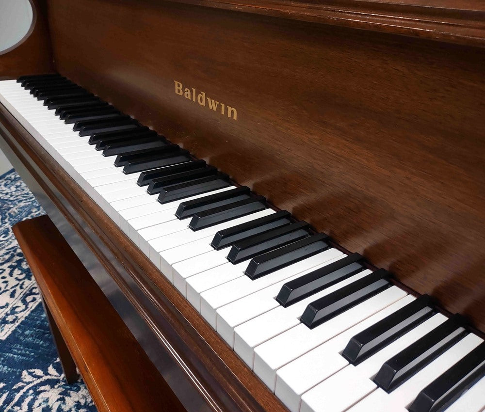 Baldwin 4'10 Baby Grand Piano B1 - Satin Walnut Finish | Premium Home Piano for Living Room, Music Studio & Wedding Events | Serial Number 1290776