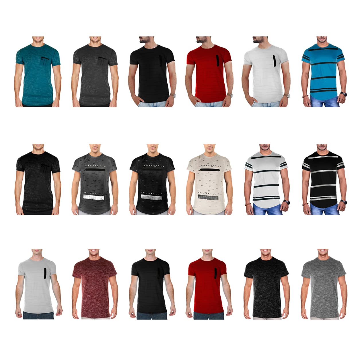 **2-Pack Men's Casual Designer Short Sleeve T-Shirts - Soft Cotton Tees for Everyday Wear (S-XXL) | Perfect for Gym, Travel & Street Style**
