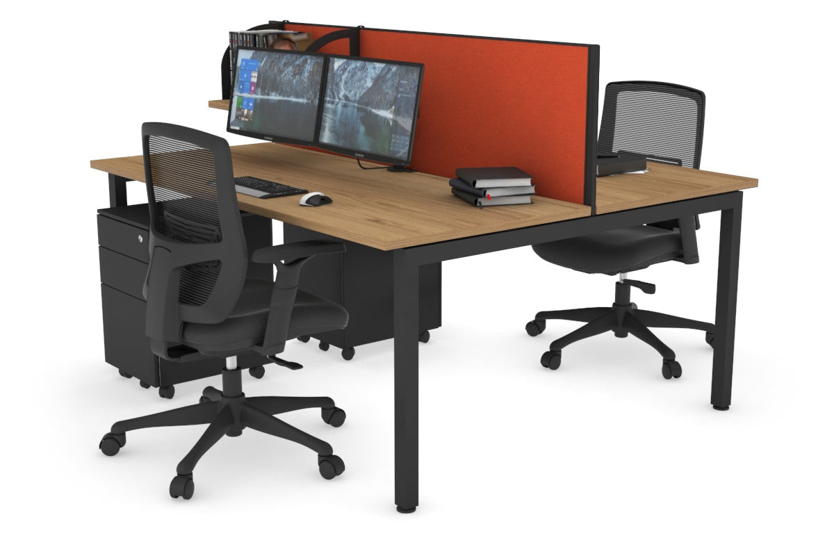 Quadro Square Legs 2 Person Office Workstation Desk - 1200L x 700W Modern Shared Workspace Solution for Home & Business Offices
