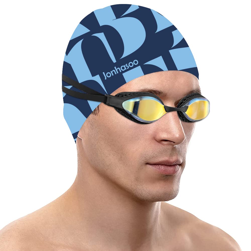 Women's Swim Cap for Long Hair - Stylish Printed Design | Perfect for Swimming, Water Aerobics & Pool Workouts