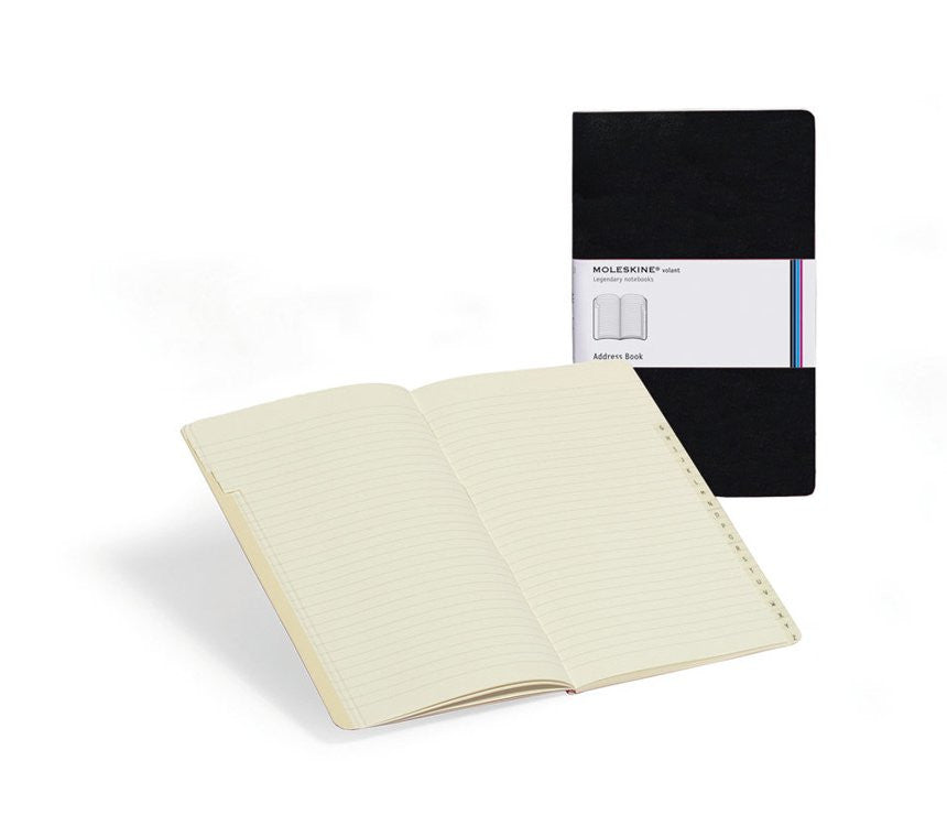 Moleskine Volant Address Book - Ruled Black Hardcover Notebook for Contacts & Addresses | Perfect for Business Professionals, Travelers & Personal Organization