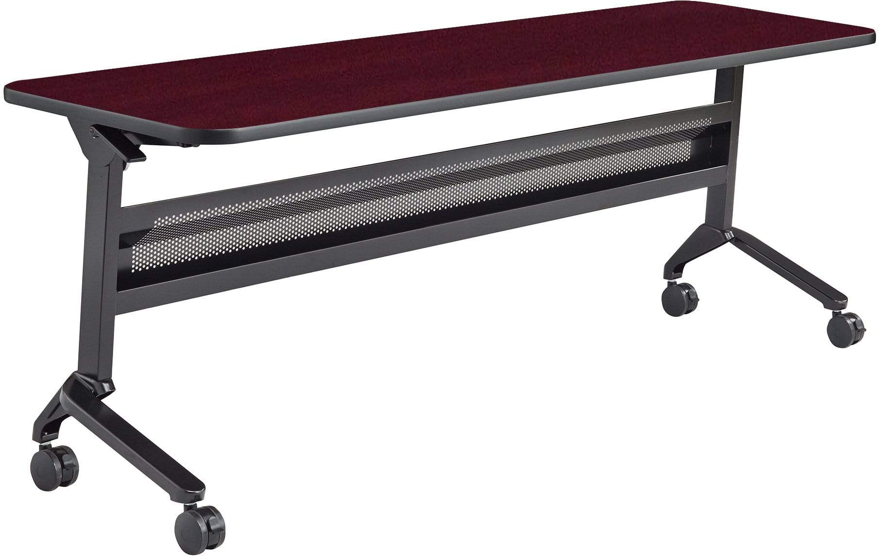 Safco Flip N Go 24 x 72 Inch Rectangular Training Table - Portable Folding Conference Table with Wheels (Model LF2472T) - Perfect for Classrooms, Meetings & Office Training Sessions