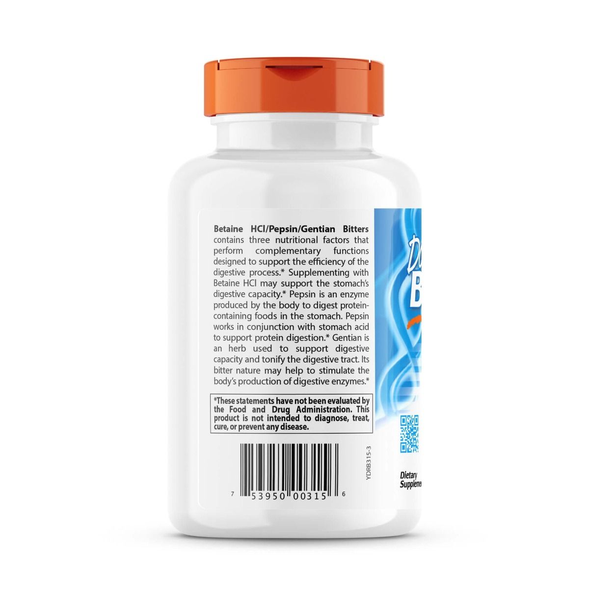 Doctor's Best Betaine HCL with Pepsin & Gentian Bitters - 360 Capsules for Digestive Support | Stomach Acid Relief & Gut Health Supplement | Ideal for Heartburn, Bloating & Protein Digestion