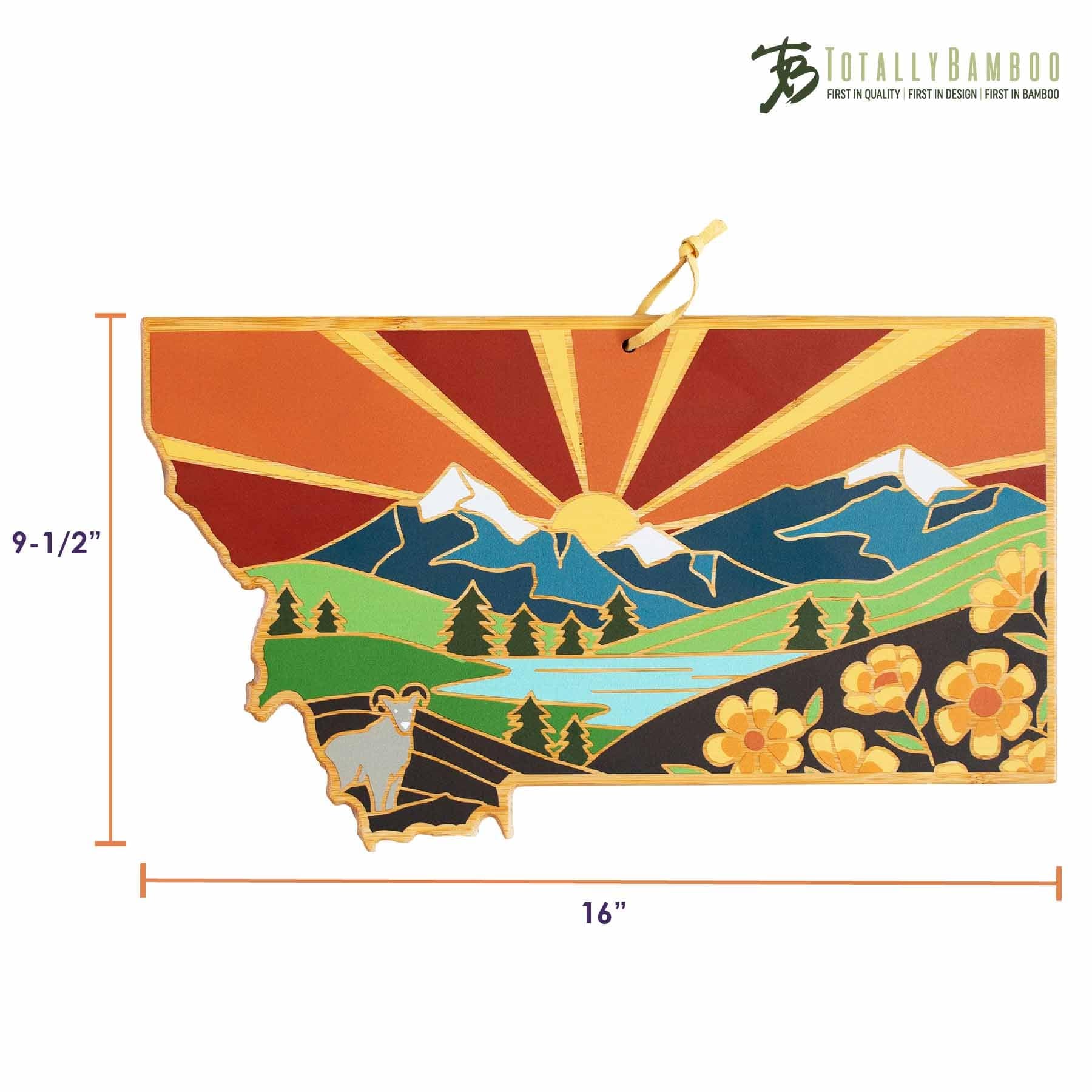 Handcrafted Montana Wood Cutting Board with Summer Stokes Artwork – Durable Kitchen Essential for Chopping, Serving & Home Decor