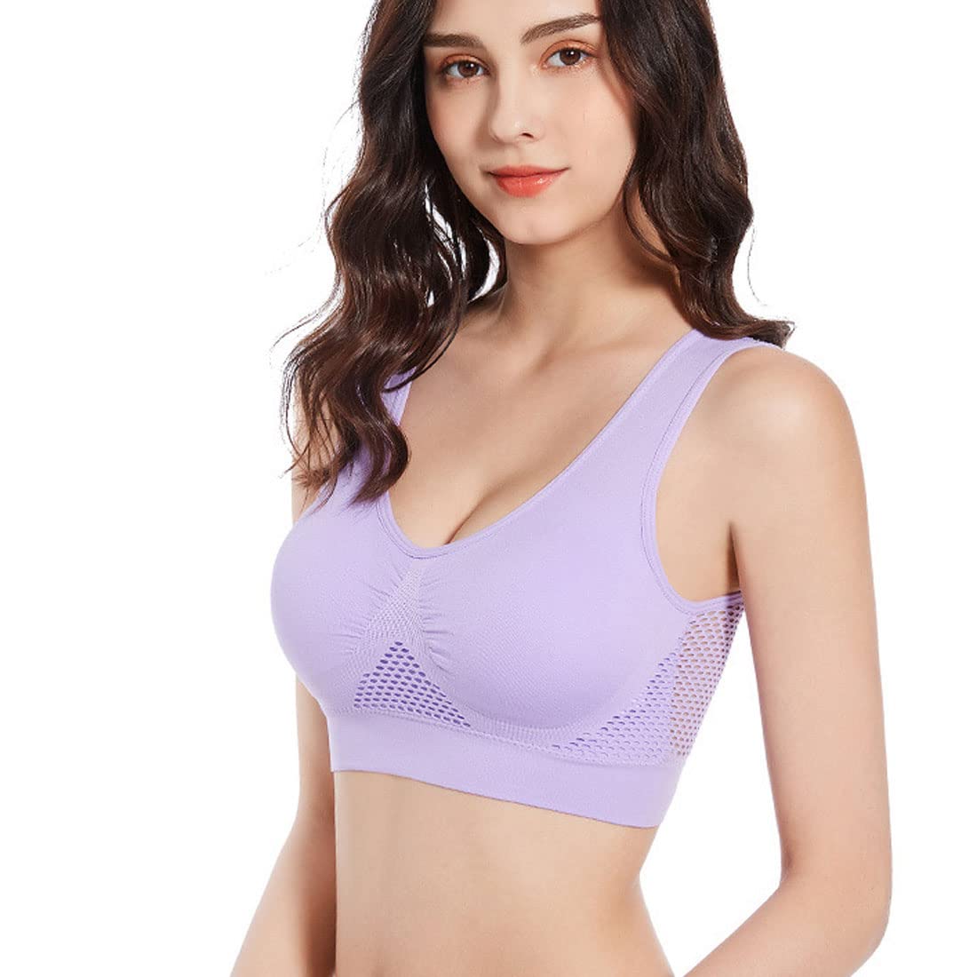 Ladicool Air Bra - Breathable Cool Lift Up Wireless Sports Bra for Yoga & Workouts - Plus Size Invisible Camisole - Perfect for Gym, Running, and Everyday Comfort