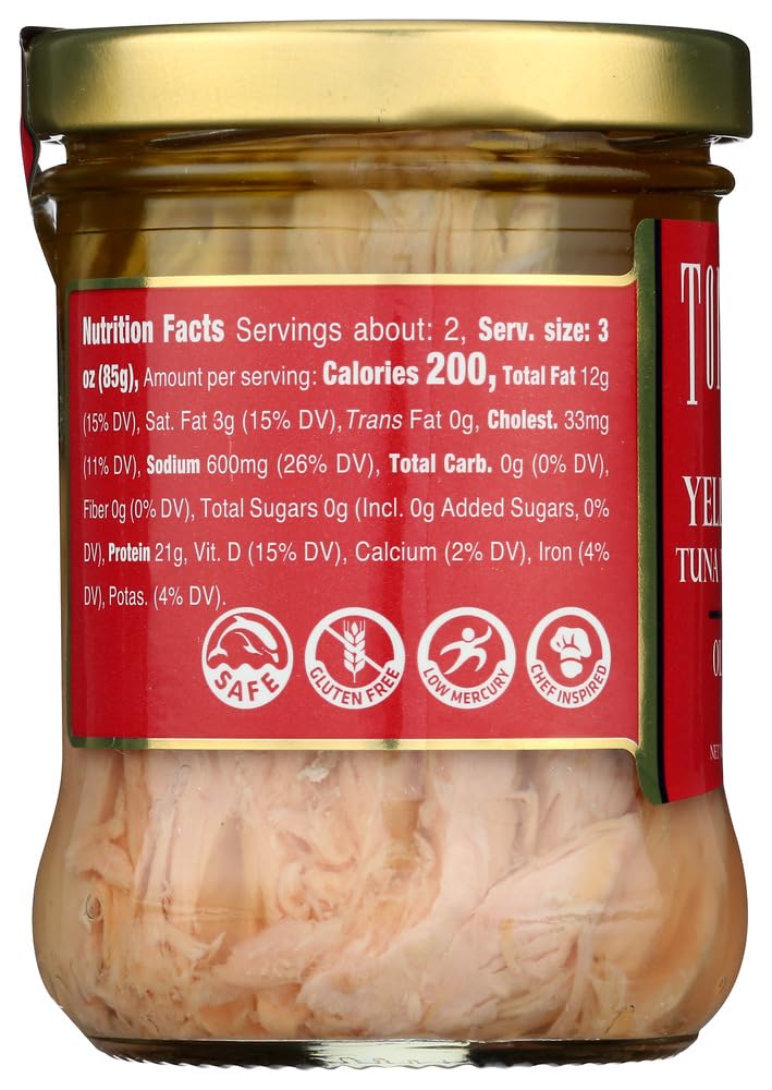 Premium Tonnino Ventresca Tuna in Extra Virgin Olive Oil - 6.7 oz Glass Jars (Pack of 14) | Gourmet Italian Albacore Tuna | Perfect for Salads, Sandwiches & Charcuterie Boards
