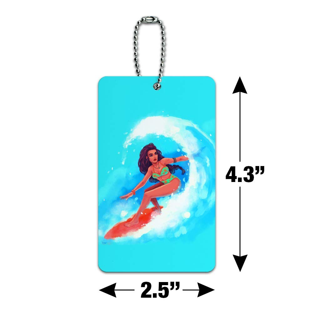 Surfer Girl Luggage Tag - Waterproof Surfboard ID Tag for Suitcases & Carry-Ons - Perfect for Travel, Beach Vacations & Surf Trips