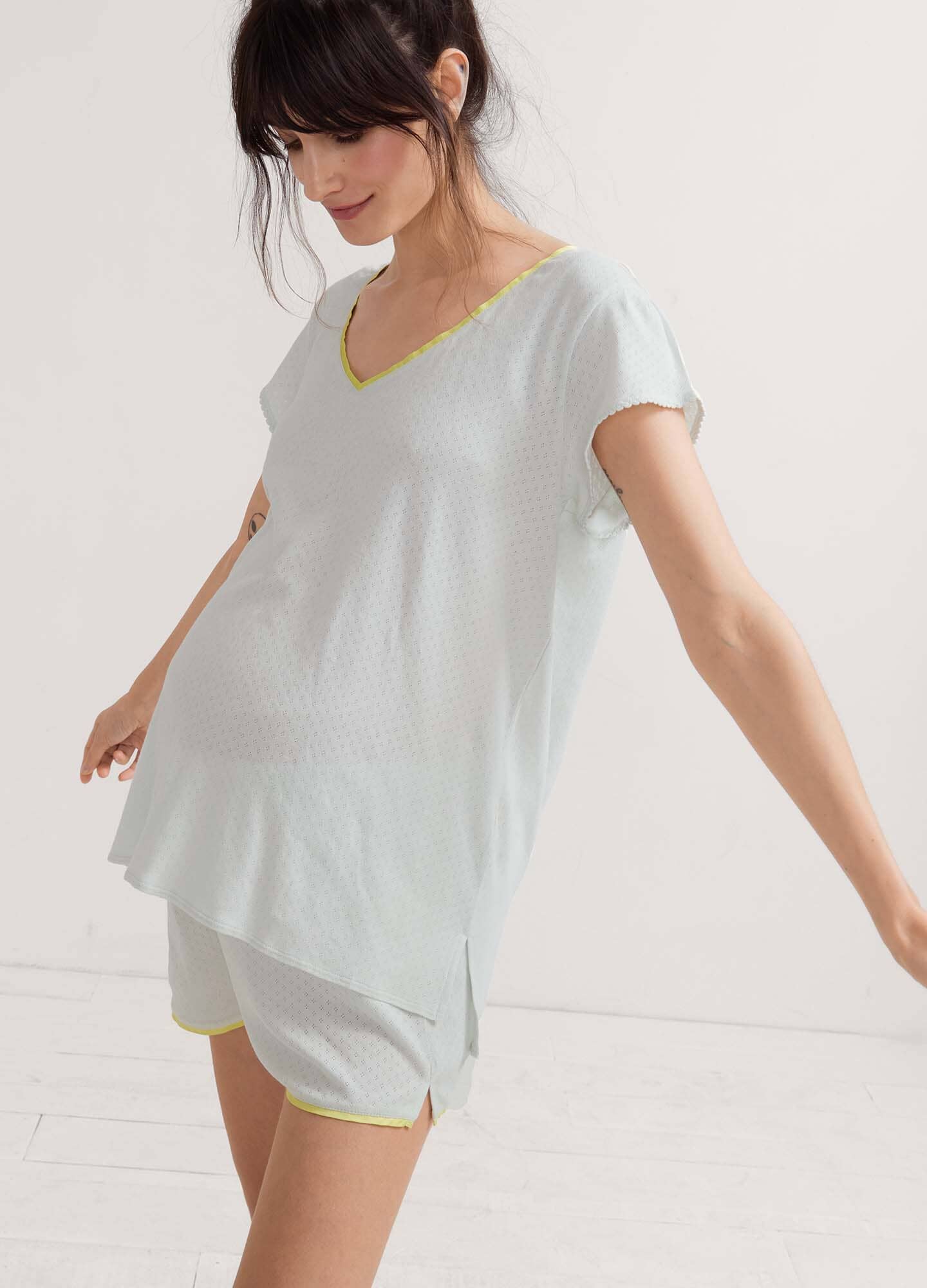 Soft and Breathable Pointelle Short Pajama Set for Women - Perfect for Summer Nights, Lounging, and Travel