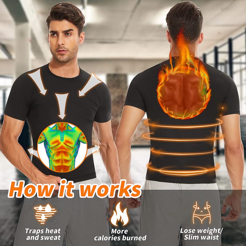 Men's Sauna Shirt - Heat Trapping Workout T-Shirt for Gym & Weight Loss