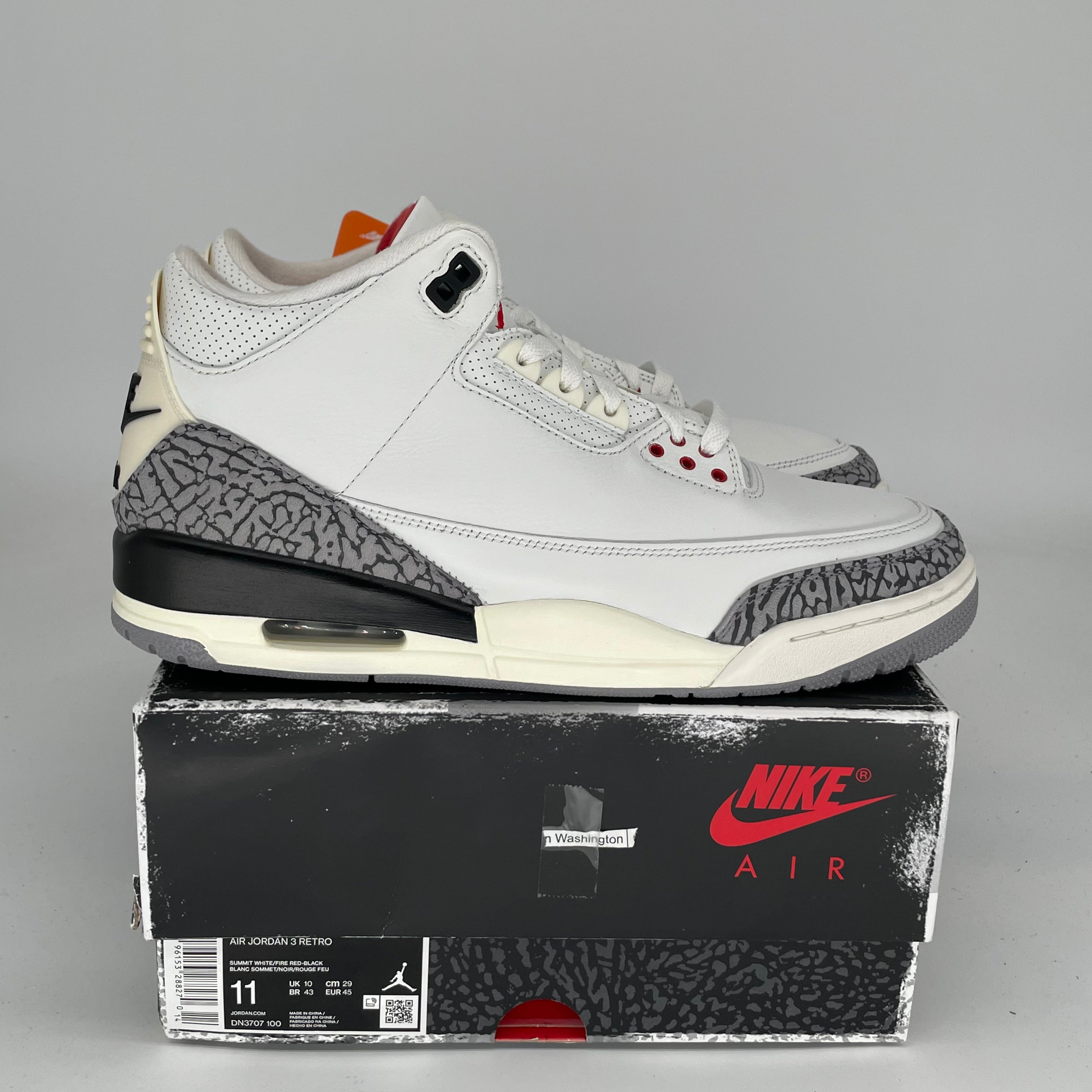 Original Air Jordan 3 White Cement Reimagined Basketball Shoes - Men's Size 11 (DN3707-100) - Retro Sneakers for Streetwear & Casual Outfits