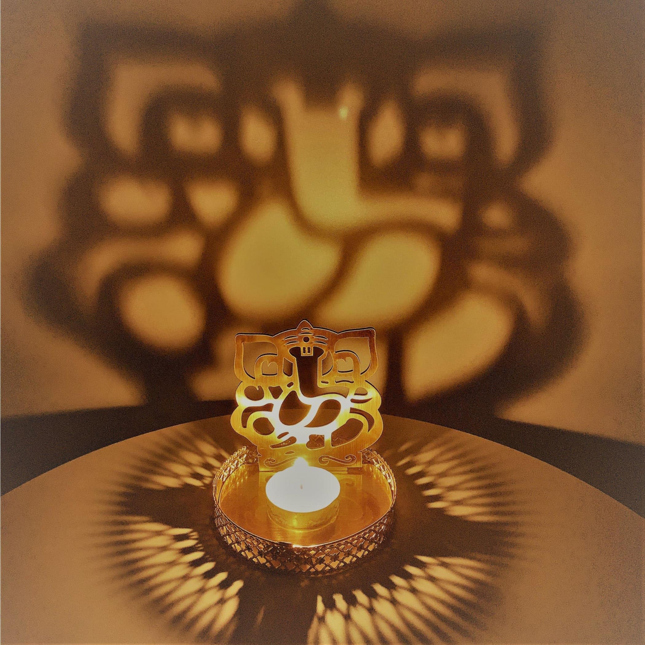 LOVENSPIRE Shadow Ganesha Tealight Candle Holder - Elegant Diwali, Christmas & Hanukkah Decor - Festive Centerpiece for Dining Table, Mantel & Home Decor - Perfect Gift for Thanksgiving & Spiritual Celebrations - Creates Warm Ambiance for Meditation, Yoga & Romantic Dinners