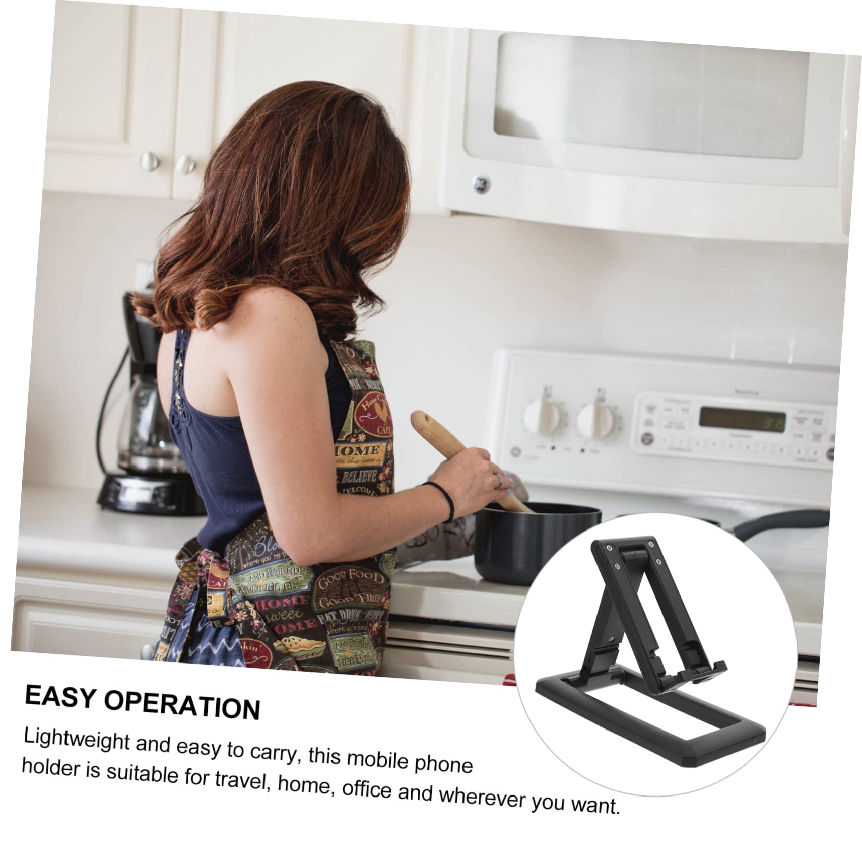 Angoily 6-Pack Adjustable Plastic Phone Stand - Foldable & Telescopic Phone Holder for Desk, Table, Watching Videos & Hands-Free Calling