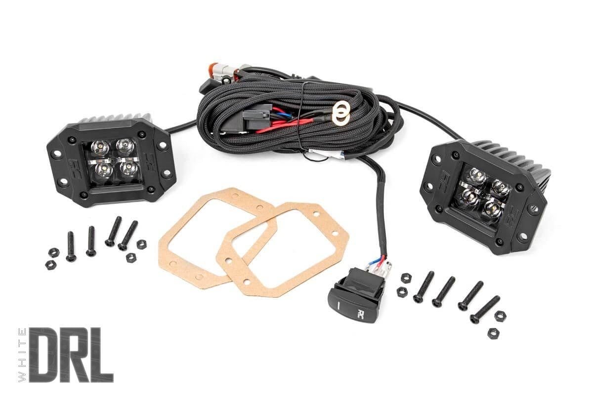 2 Inch Black Series LED Light Pods - Flush Mount, Cool White DRL (70803BLKDRL) | Off-Road, Truck, Jeep, ATV, UTV Lighting Accessories