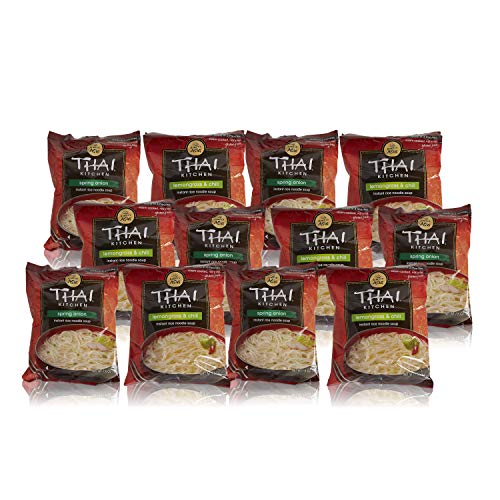Thai Kitchen Instant Rice Noodle Soup Variety Pack - 12 Pack of 1.6oz Cups with Lemongrass Chili & Spring Onion Flavors | Quick Asian Meal | Office Lunch | College Dorm Food | Easy Camping Meals