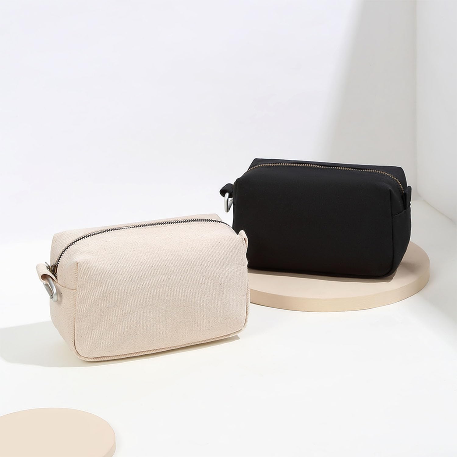 Lightweight Cosmetic Organizer Bag with Ring Clasp - Travel Makeup Case for Women, Perfect for Daily Use & Trips