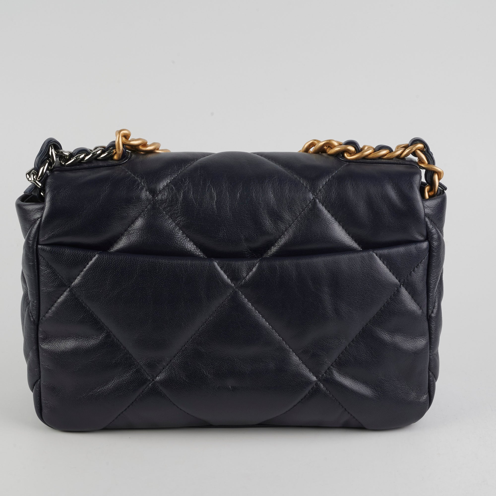 Chanel Small 19 Navy Blue Leather Shoulder Bag - Luxury Designer Handbag for Women | Perfect for Work, Travel & Evening Events