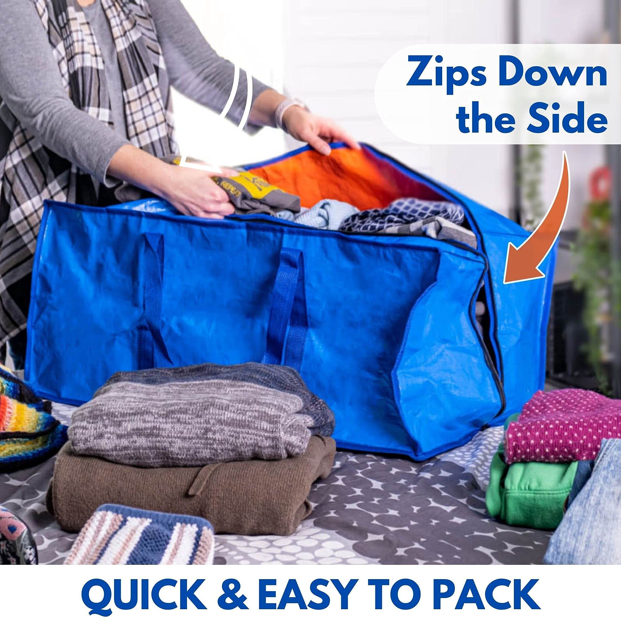 Premium Eco-Friendly Tote Bag Set (7-Pack) - 3 Reusable Grocery Bags & 4 Moving Storage Bags | Sustainable Shopping, Home Organization & Travel Essentials