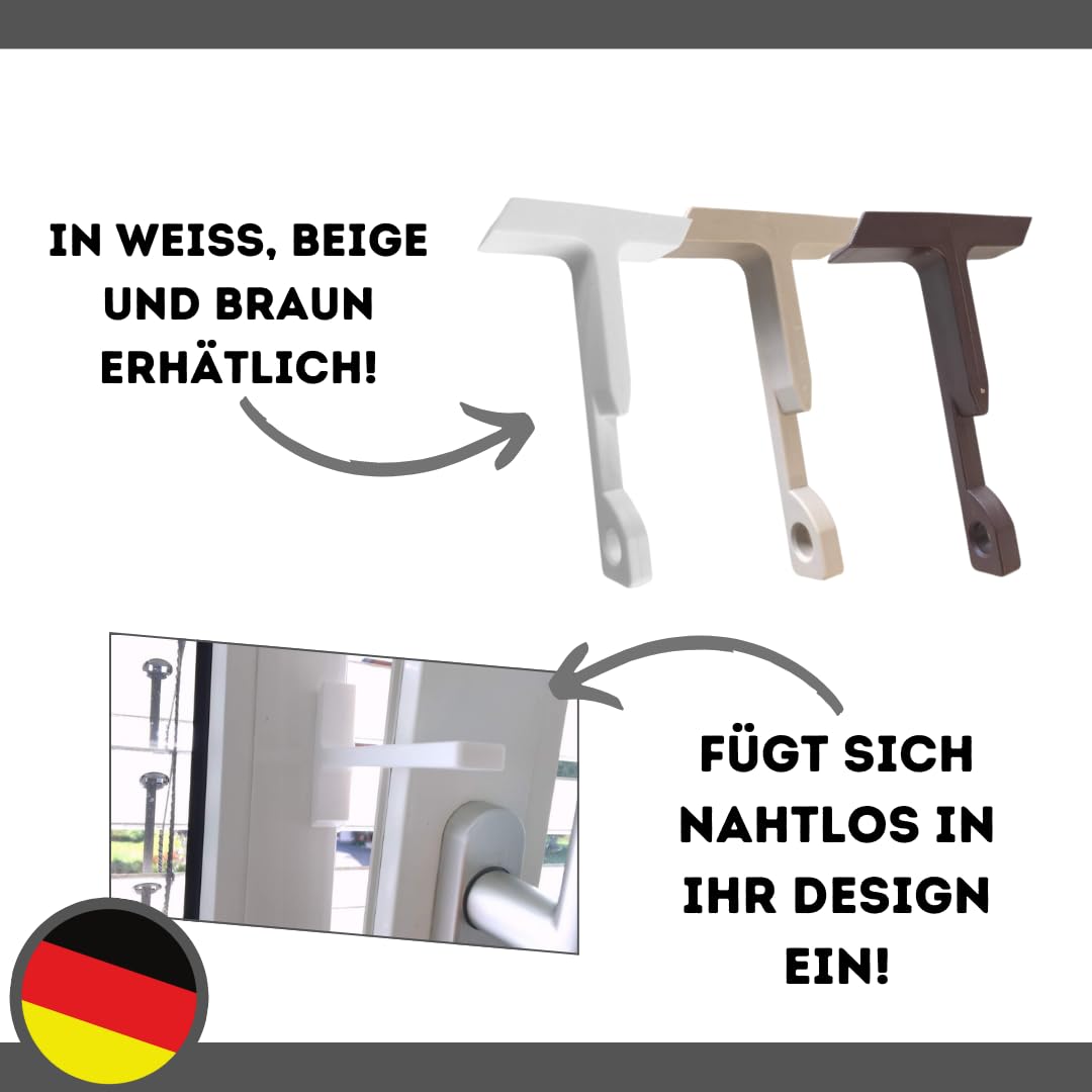Premium Window Stopper for Tilt Windows - 4-Pack White | Durable & Secure Window Lock | Easy Installation | Ideal for Home, Office & Child Safety | Perfect for Ventilation & Security