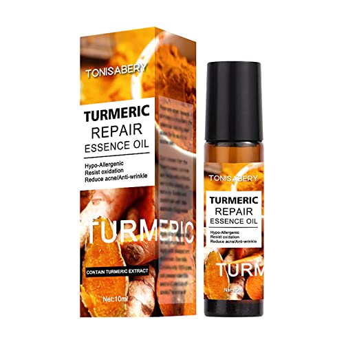 Peorpel Turmeric Essential Oil - Hypoallergenic, Antioxidant, Acne & Wrinkle Reduction, Skin Brightening Serum for Clear & Hydrated Skin | Perfect for Daily Skincare Routine & Anti-Aging Facial Treatment
