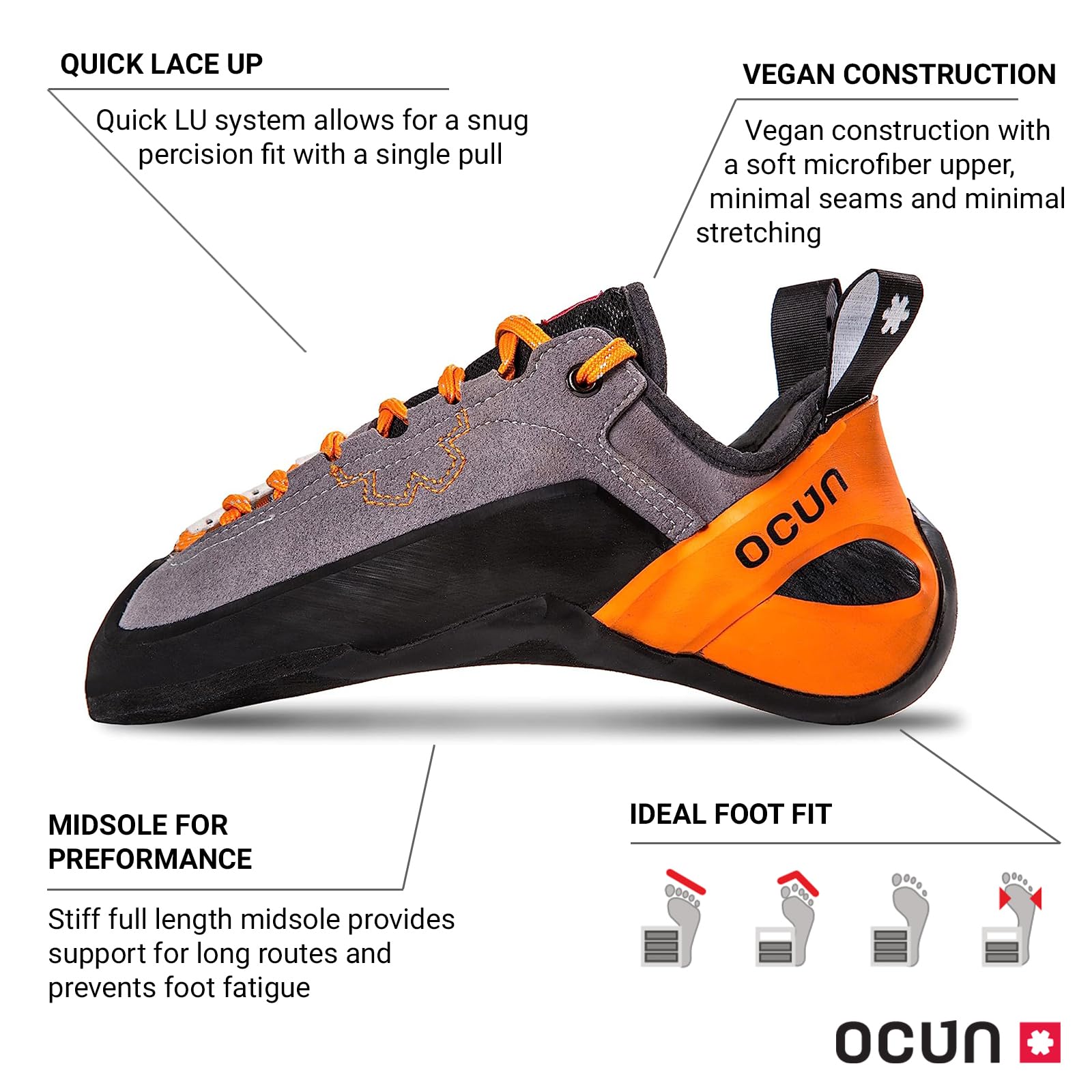 Ocun Jett Lu Bouldering Shoes - Lightweight Rock Climbing Shoes for Men & Women | Perfect for Indoor Climbing Gyms & Outdoor Bouldering Adventures