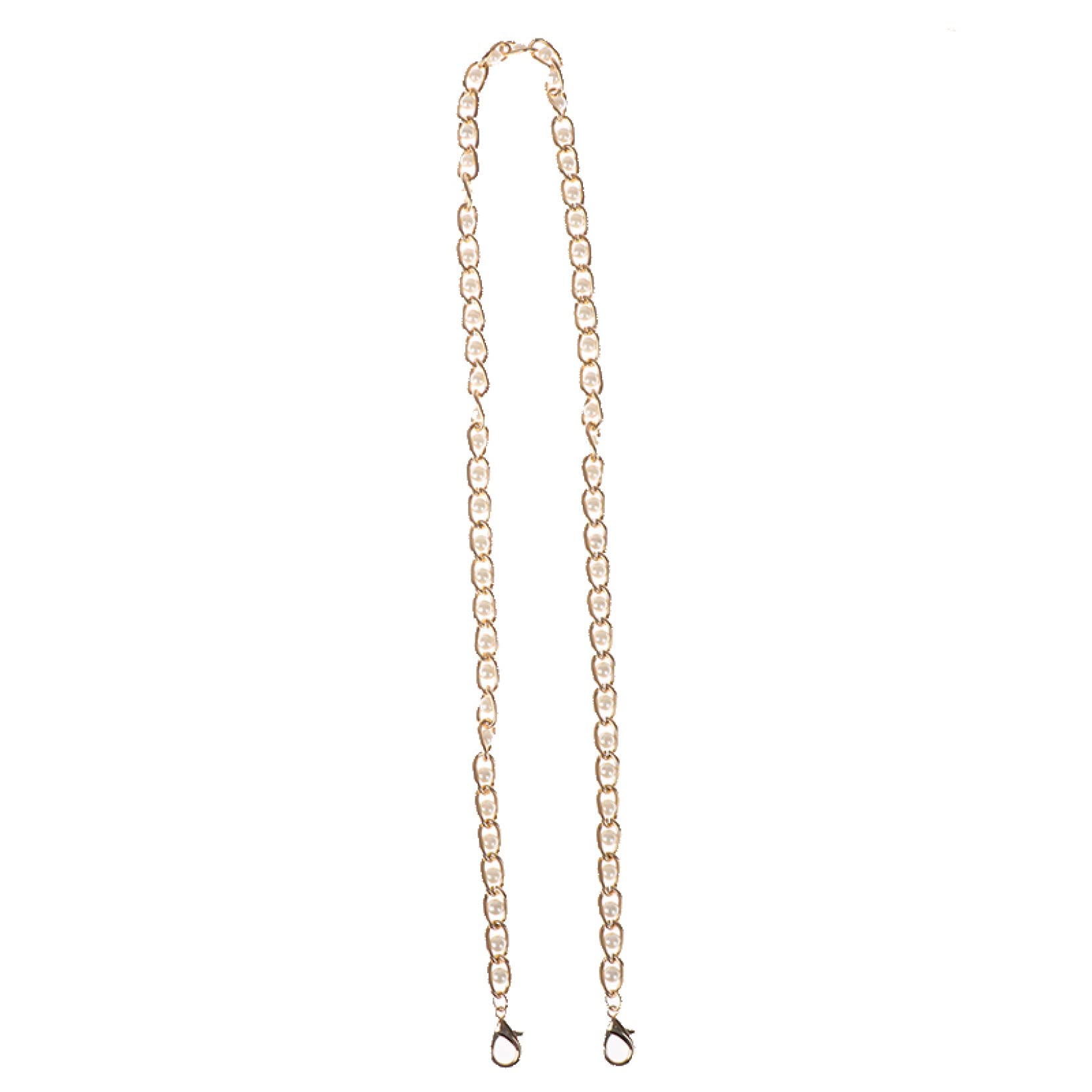 Elegant Metal Bag Chain with Small Imitation Pearls - Crossbody Purse Strap Replacement, Handbag Handle Accessory for Women | Perfect for Tote Bags, Evening Purses & Boho Fashion Accessories