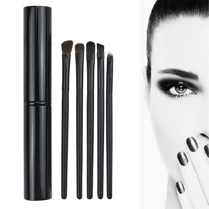 PAARTHO Professional Portable Eye & Lip Makeup Brush Set - Travel-Friendly Cosmetic Brushes for Perfect Eyeshadow & Lipstick Application | Ideal for Home, Travel & On-the-Go Beauty
