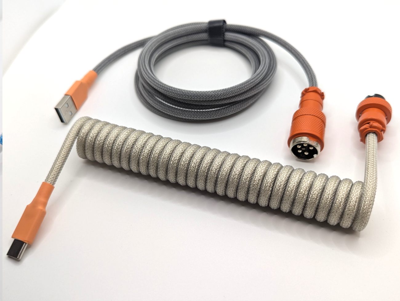 Premium Coiled USB Keyboard Cable for Mechanical Keyboards - Durable & Tangle-Free - Perfect for Gaming, Typing & Office Work (Ausmodshop Factory Direct)