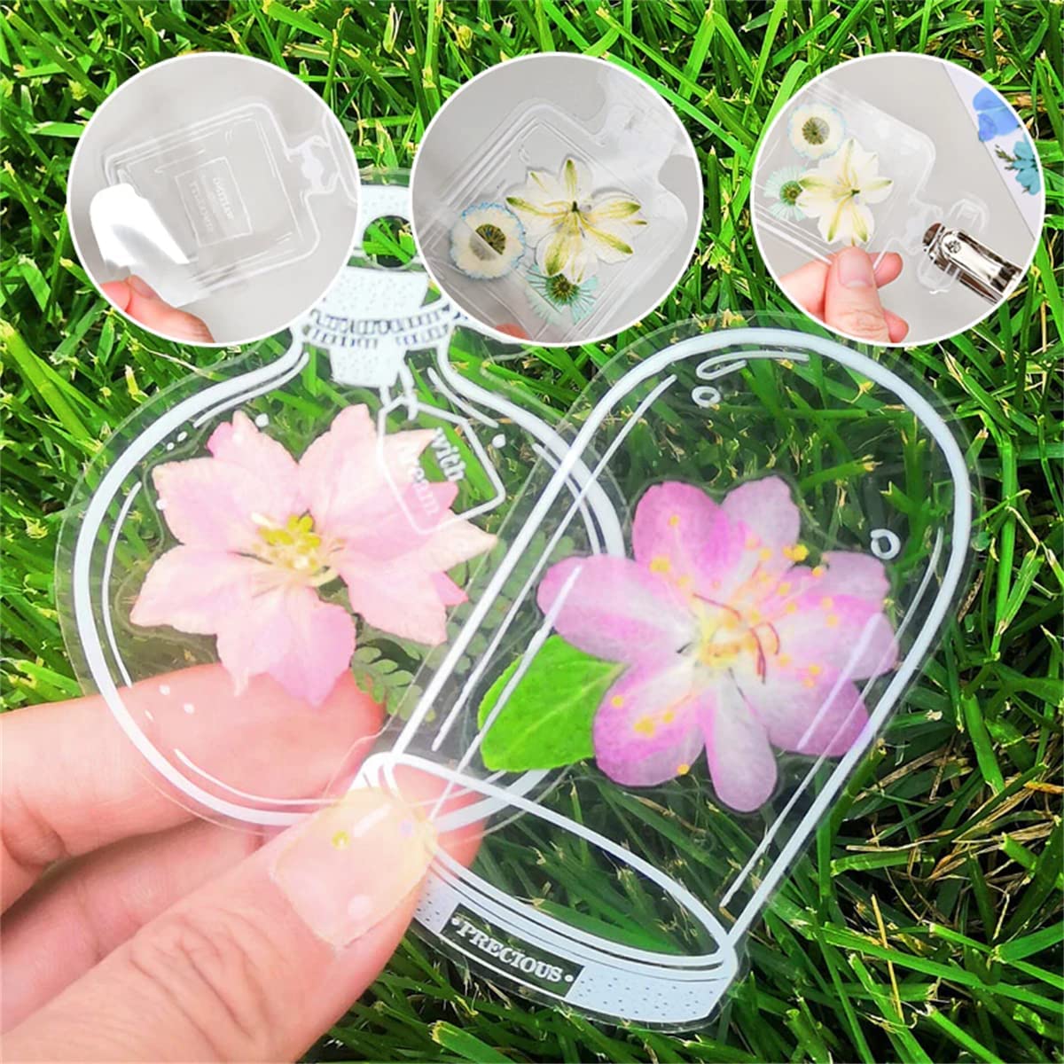 30 PCS Transparent Dried Flower Bookmarks for Books, Journals & Gifts - Handmade Floral Bookmark Set for Reading, DIY Crafts & Home Decor